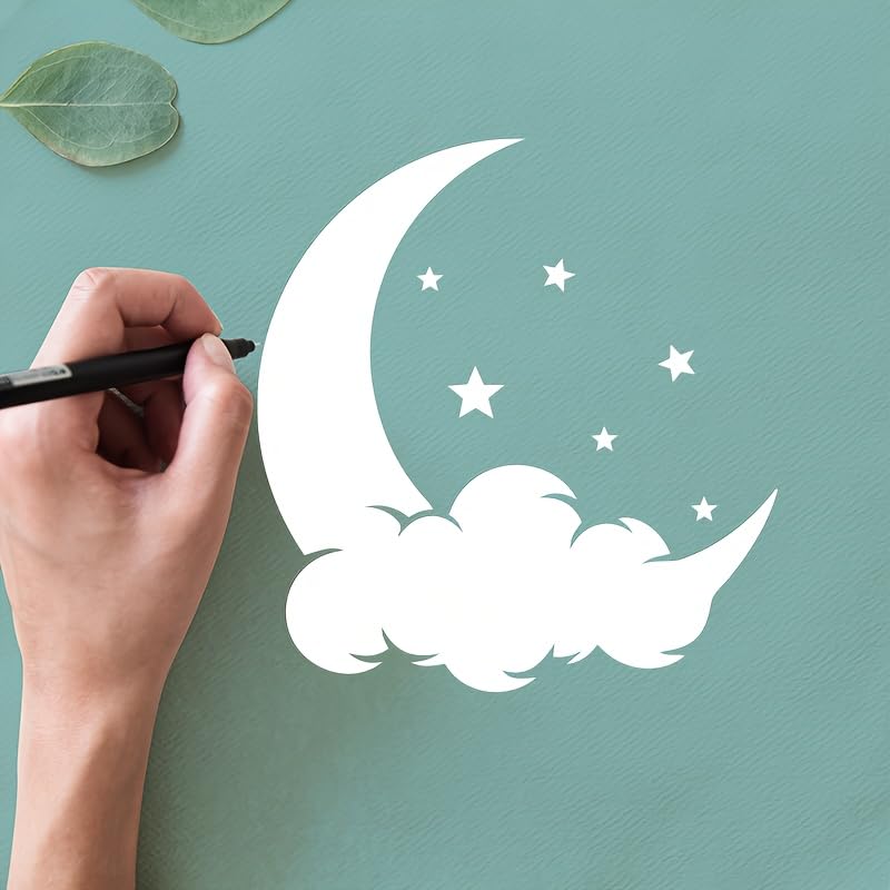 Moon and Stars Stencil Templates, 9-Piece Set, 6.3 x 6.3 Inch, for DIY Art, Painting, Scrapbooking - color: 9 Moon