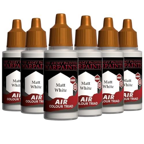 The Army Painter, Air Triads White, 6 x 18 ml | Pre-thinned Acrylic spray gun paints - Paint sprayer paint for D&D & Warhammer Miniatures - color: White