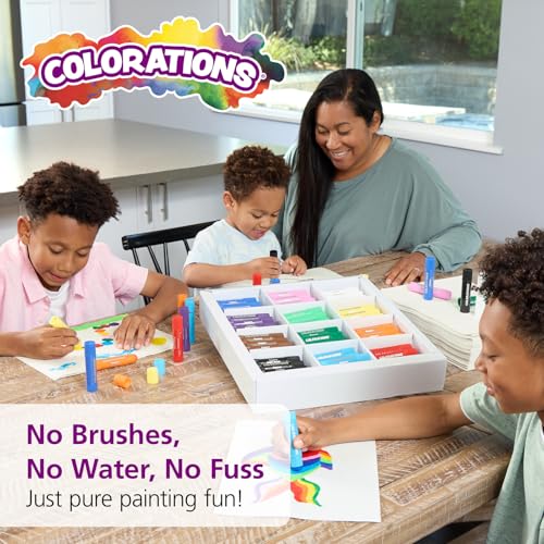 Colorations Tempera Paint Sticks, 144 Pcs, 12 Colors, Non-Toxic, Mess-Free Art Supplies for Kids, Bulk Set for the Classroom - style: Rainbow, 144 PK