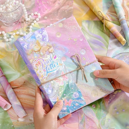icceemee 160 Sheets of Pearlescent Scrapbook Paper, journaling Scrapbook Supplies Craft Collage Paper Set, Junk Journal Bullet Journal Poster Room Decor for Card Making Decorative Gifts - color: Pearlescent