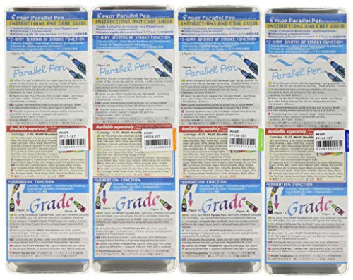 PILOT Parallel Calligraphy Pen Set, 1.5 mm, 2.4 mm, 3.8 mm and 6 mm with Bonus Ink Cartridge (P9005SET)