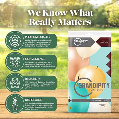 Grandipity Party Balloon Birthday 3 Pack Premium Disposable Plastic Tablecloth 54 Inch. x 108 Inch. Rectangle Table Cover - color: Balloons, size: 54" x 108" - 3 Pack