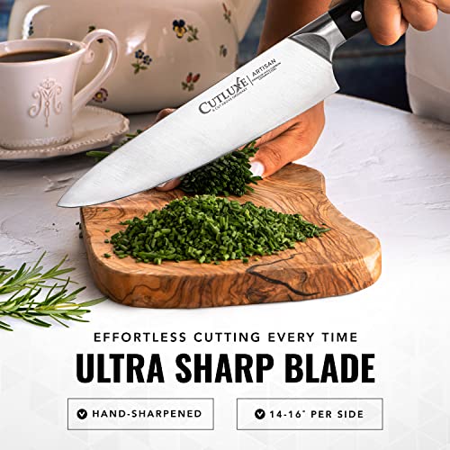 Cutluxe Chef Knife Set, 3-Piece Kitchen Knives – Razor Sharp German Steel | Professional Full Tang Blades with Ergonomic Handles – Artisan Series, Forged High Carbon - size: 3 Pcs Knife Set