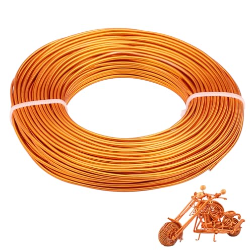 12 Gauge Aluminum Craft Wire for Jewelry Making, 32.8FT Bendable Metal Wirefor Bonsai Armature(Orange) - color: Orange