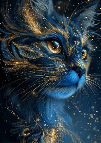 Black Cat Diamond Art Kits for Adults, Easy 5D Diamond Art 12X16 Inch - color: cat 06