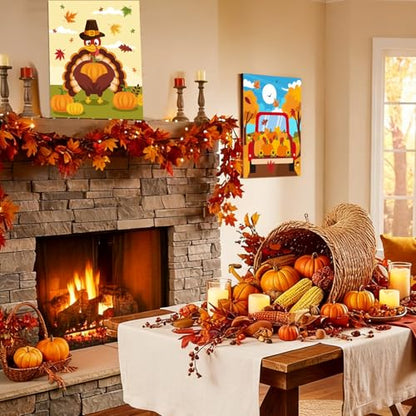 Sherr 12 Pcs Pre Drawn Canvas for Adults,Autumn Harvest,8 x 10 Inch - size: 8 x 10 Inch, style: Autumn Harvest