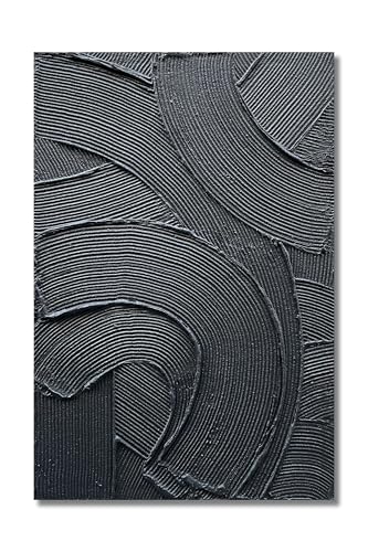Art 36x24 inch Hand-Painted Black Texture Art Oil Painting Modern Abstract Art Home Wall Decoration Painting - color: Yi098
