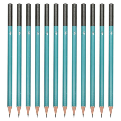 PATIKIL 4H Drawing Pencils for Sketching, 12PCS Sketch Pencils for Drawing Art Pencils Graphite Wood Pre-sharpened for Drawing Sketching Artist, Hexagonal, Black Refill, Green/Black Pole - style: 4H
