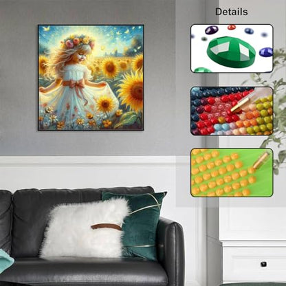 GUMITOON Diamond Art Kits for Adults-Full Drill Diamond Dots Paintings for Beginners, Round 5D Paint with Diamonds Pictures Gem Art Painting Kits DIY Crafts Kits 14"x14" QCY-094 - color: QCY-094