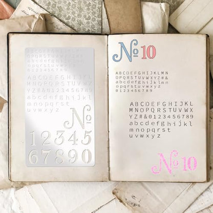 Metal Engraving Stencils, Small Letter Number Alphabet Fonts Templates and Stencils for Engraving Pyrography Metal Wood Burning Glass Lettering Journaling DIY Drawing (letter2)