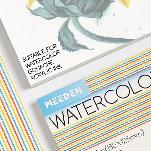 MEEDEN Cotton Watercolor Paper Block: 5" x 7" Hot Pressed of 20 Sheets - color: Hot Press, size: 5×7"