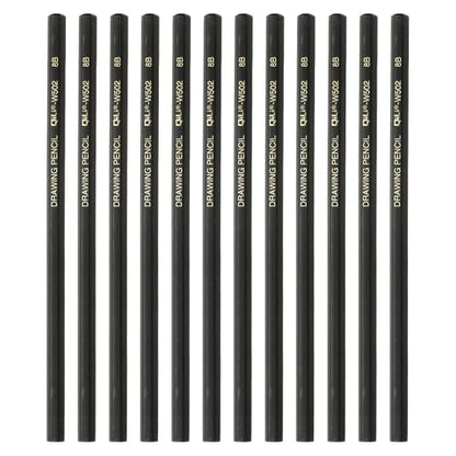 PATIKIL 12Pcs 8B Drawing Pencils for Sketching, Hexagonal Sketch Pencils for Drawing Writing Art Sketching Artists Beginners, Black - style: 8B
