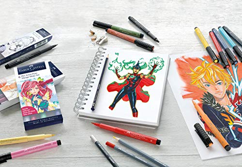 Faber-Castell Creative Studio Pitt Artist Pen India Ink Pen, Black, Pack of 4, For Art, Craft, Drawing, Sketching, Home, School, University, Colouring