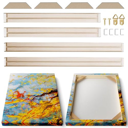 DIY Wooden Canvas Stretcher Bars Canvas Frame Kit for Gallery Wraps – Sturdy Solid Wood Bars for Oil Paintings, Gallery, Posters, Diamond Painting, Home Studio Wall Decor - size: 20"L x 32W"