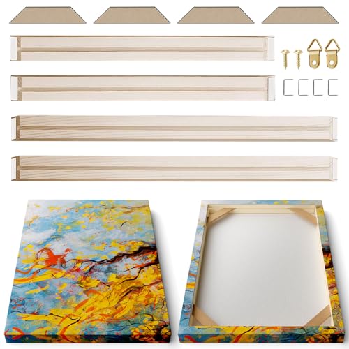 DIY Wooden Canvas Stretcher Bars Canvas Frame Kit for Gallery Wraps – Sturdy Solid Wood Bars for Oil Paintings, Gallery, Posters, Diamond Painting, Home Studio Wall Decor - size: 20"L x 32W"