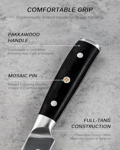 KYOKU 2pc Kitchen Knife Set - Japanese Steel Boning & Slicing Knife Set | 56-58 Hrc German 1.4116 Steel Full Tang Blades, Pakkawood Handles, Meat Fruit Vegetable Prep Carving Set With Sheaths - style: Boning Slicing 2pcs