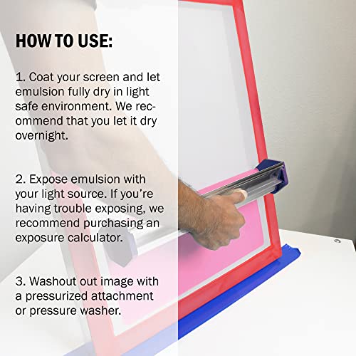 Ecotex® DC Pink Dual Cure Photo Emulsion - Screen Printing Emulsion, 1 Gl | Photo Emulsion For Silk Screens And Fabric - Works With Plastisol And Water Based Ink, Diazo Included, Made In The USA, 1 Gl - size: 128 fl oz