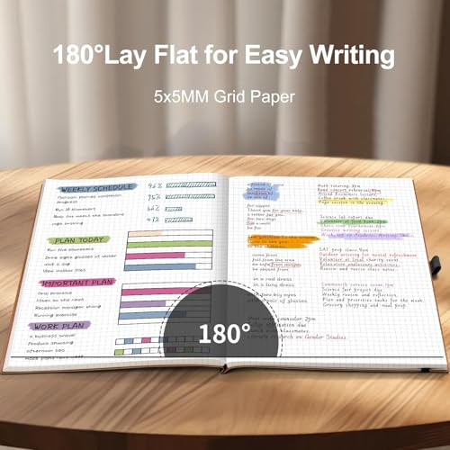 AHGXG Graph Paper Notebook, 120 GSM Paper, 96 Pages, B5 (7.6'' X 10'') - color: Black, style: B5-Grid-120G