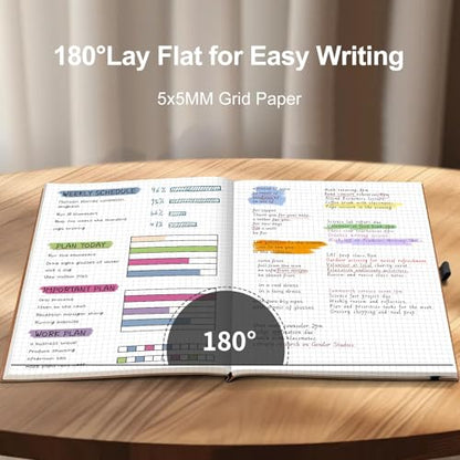 AHGXG Graph Paper Notebook, 120 GSM Paper, 96 Pages, B5 (7.6'' X 10'') - color: Black, style: B5-Grid-120G
