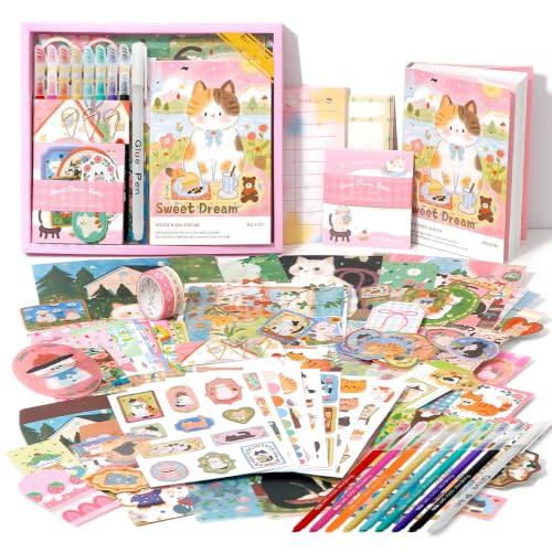 166pcs DIY Journal Kit for Girls Scrapbook Supplies Kit for Kids Tween | Girl Gifts Trendy Stuff Stocking Stuffers Stationery Set Journaling Supplies Cute Stickers Art Crafts Kit Ideal Gifts