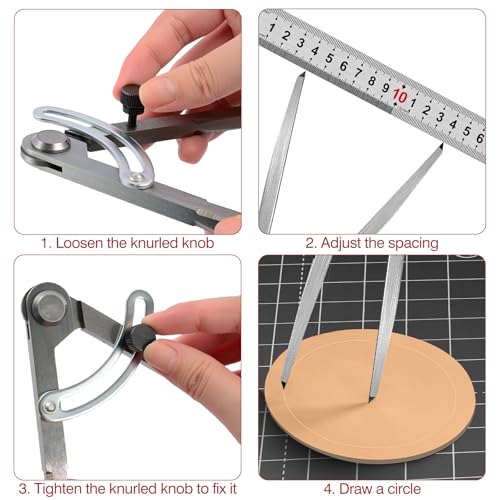 6 inch Metal Compass Scribe, Alloy Professional Woodworking Compass with Wing | Metal Divider, Compass Geometry Tool, Metal Leather Work Scribe Tool Woodworking Drafting Carpenter Compass for Geometry - size: 6 inch without pencil holder