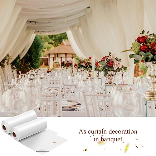 Moukeren 2 Roll Plastic Tablecloth Wedding Circus Party,White - color: White