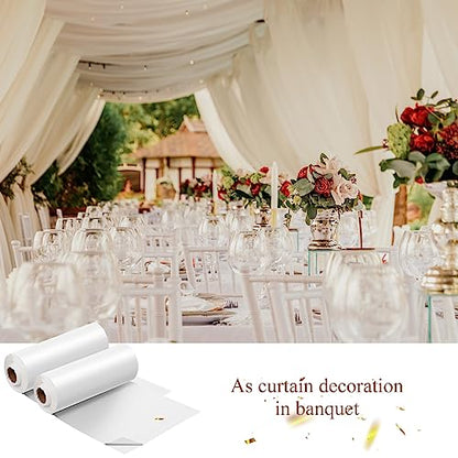 Moukeren 2 Roll Plastic Tablecloth Wedding Circus Party,White - color: White