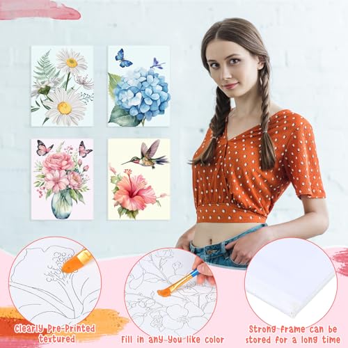 Tinlade 12 Pcs Pre Drawn Canvas for Painting Stretched,Elegant Style - size: Elegant Style