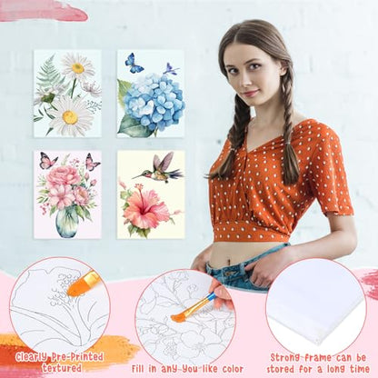 Tinlade 12 Pcs Pre Drawn Canvas for Painting Stretched,Elegant Style - size: Elegant Style
