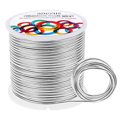 Anezus 12 Gauge Aluminum Wire 100 Feet - 2mm Metal Armature Bendable Sculpting Wire for Crafts, Wreath Making, Jewelry Making, Beading, Floral (Silver) - color: silver, size: 12 Gauge(2 mm)