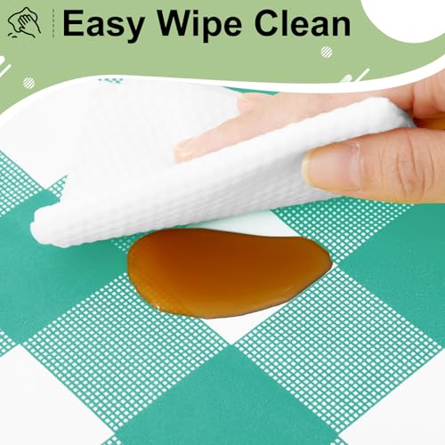 misaya 4 Packs 54 x 78 Inch Buffalo Disposable Table Cloth, Waterproof Plastic Tablecloth, Rectangle Teal and White Checkered Table Covers for Picnic, Birthday, Party, Back to School - color: Teal and White, size: 54" X 78"