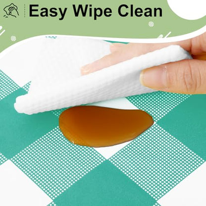 misaya 4 Packs 54 x 78 Inch Buffalo Disposable Table Cloth, Waterproof Plastic Tablecloth, Rectangle Teal and White Checkered Table Covers for Picnic, Birthday, Party, Back to School - color: Teal and White, size: 54" X 78"