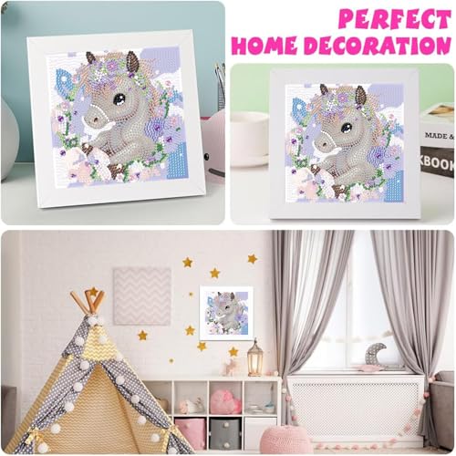 Horse Diamond Art Painting Kits for Kids with Frame Ages 4-8-12 (7x7 inch) - color: CC298