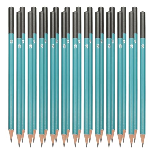 PATIKIL 2B Drawing Pencils for Sketching, 24PCS Sketch Pencils for Drawing Art Pencils Graphite Wood Pre-sharpened for Drawing Sketching Artist, Hexagonal, Black Refill, Green/Black Pole - style: 2B