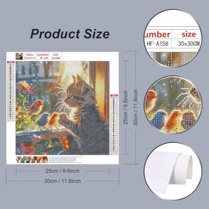 hill froeistung Cat Diamond Art Kits for Adults,Beginners - color: HF-A158
