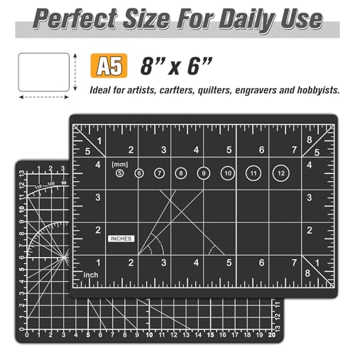 DIYSELF 8in×6in Cutting Mat, A5 Self Healing Cutting Mat, Craft Mat - color: Black, size: 8"L x 6"W