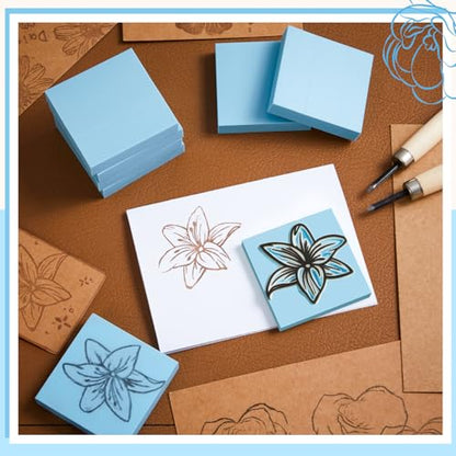 Frienda 24 Pcs 2" x 2" Rubber Carving Blocks Linoleum Blocks for Printmaking, Stamp Making, DIY Crafting, Scrapbook, Painting, Soft and Easy to Carve (Light Blue) | Easy to Carve, for Printmaking, Stamp Making, DIY Crafting, Scrapboo, Painting, Soft Linol
