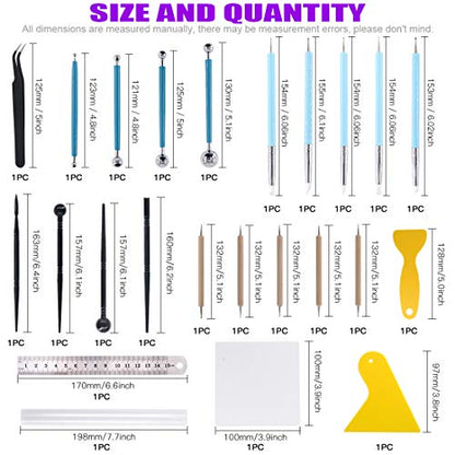 Swpeet 24Pcs Modeling Clay Sculpting Tools Kits, Painting Brush, Wooden Dotting Tools, Ball Stylus Tool, Plastic Ball Rod Stylus Modeling Tools, Clay Roller, Clay Scarper for Modeling Clay - color: N0.2 24Pcs Modeling Clay Sculpting Tools Kit