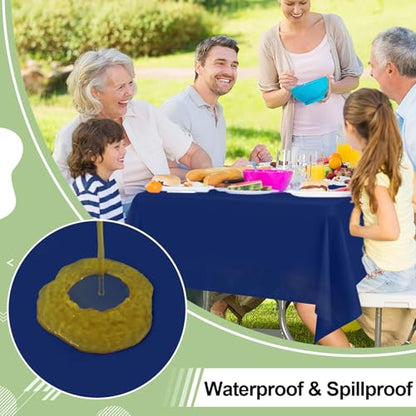 misaya 6 Packs Plastic Table Cloth Navy Disposable Tablecloth - color: Navy, size: 54" X 108"