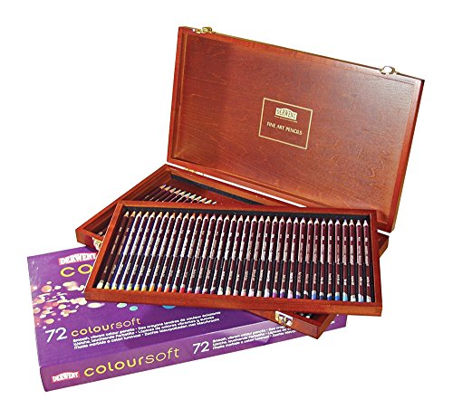Derwent Colored Pencils, ColourSoft Pencils, Drawing, Art, Wooden Box, 72 Count (0701031) - size: 72 Count (Pack of 1), style: Wooden Box