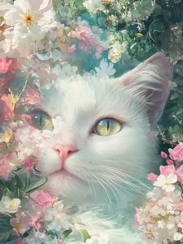 Dugsmgd Cat Diamond Art Kits for Adults, Diamond Painting 12x16 Inch - color: Cat