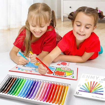 ENMY 48 Colors Gel Crayons, Twistable Non-Toxic Crayons Set, Washable Jumbo Crayons for Kids, DIY Craft Project, Art Supplies & Gifts - color: 48 Colors