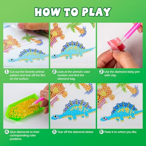 Labeol Diamond Art Kits for Kids Boys and Girls Ages 6-8-10-12 Easy to DIY Creative Diamond Art Sticker Craft by Numbers Kits for Kids and Adult Beginners (Transportation) - style: transportation