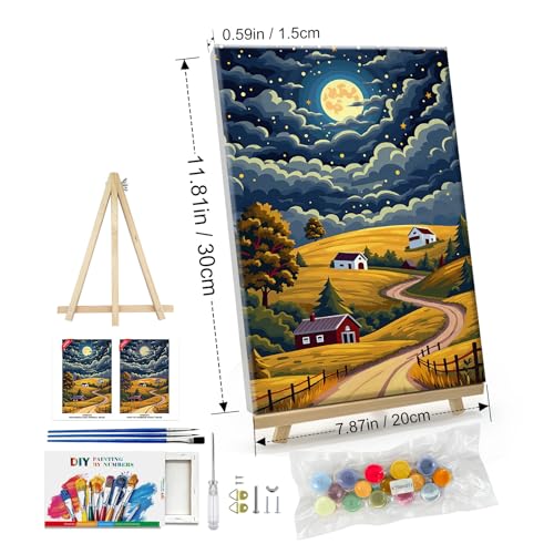 ATDMS Landscape Paint by Numbers Kit for Adults with Frame, 8x12 Inch - color: Landscape 273