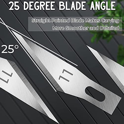 JETMORE 60 Pack Exacto Knife Blades 11, Craft Knife Blades Replacement Set | Hobby knife blades suit art, carving and scrapbooking, Exacto blades refills cut paper, stencils and models with control - size: 60 Pack
