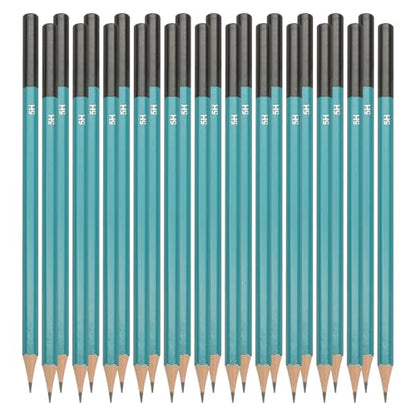 PATIKIL 5H Drawing Pencils, 24PCS Sketch Pencils for Drawing, Art, Graphite Wood Pre-sharpened, Hexagonal, Black Refill, Green/Black Pole - style: 5H