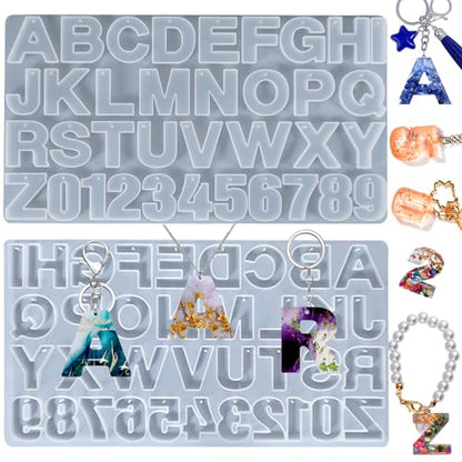 Alphabet Resin Mold with Hole, Uppercase Alphabet Mold with Number - color: 1PCS Large Alphabet Molds with Holes