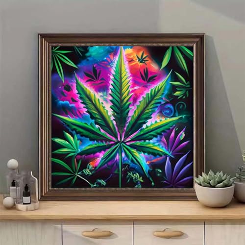 SHICERNHJ 5D Diamond Art Kits for Adults,Leaf Full Drill Diamond Dots for Adults Beginner DIY Round Paint with Diamond Painting Kits Gem Art for Crafts Adult Home Decor 14 X 14 Inch - color: SH151