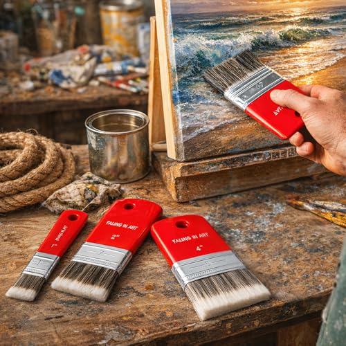 4 Inch Flat Paddle Paint Brush | Scale Brush, Blending Paint Brush, Wide Flat Paint Brushes for Oil and Acrylic Paints - color: Flat, size: 4''