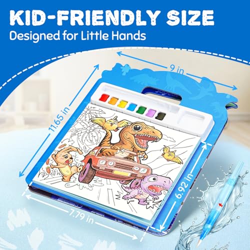 JoyCat Find & Color Paint with Water Coloring Books for Toddlers | Seek and Find Learning Activity, Dinosaur No Mess Arts & Crafts Kids Toys Ages 3-5 & 4-8, Birthday Gifts for Boys & Girls - style: Dinosaurs